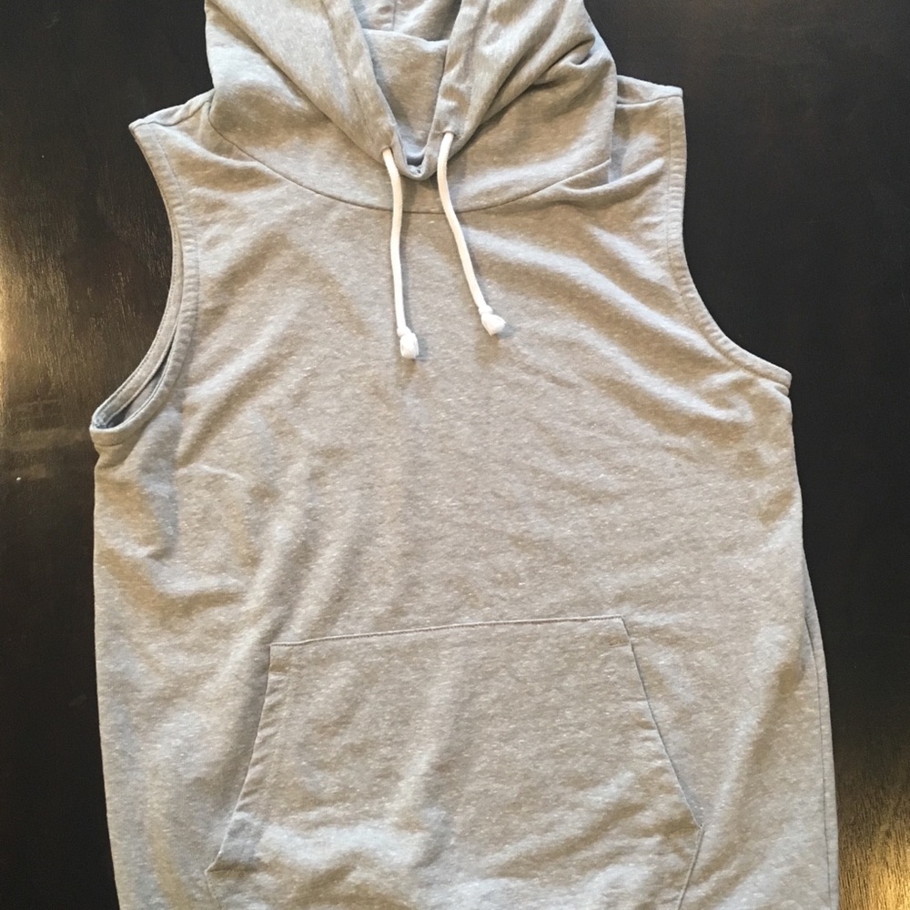 Cowl neck sleeveless hoodie